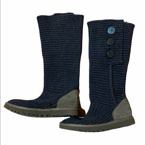 UGG CLASSIC CARDY VIOLET KNIT CUFF BOOTS